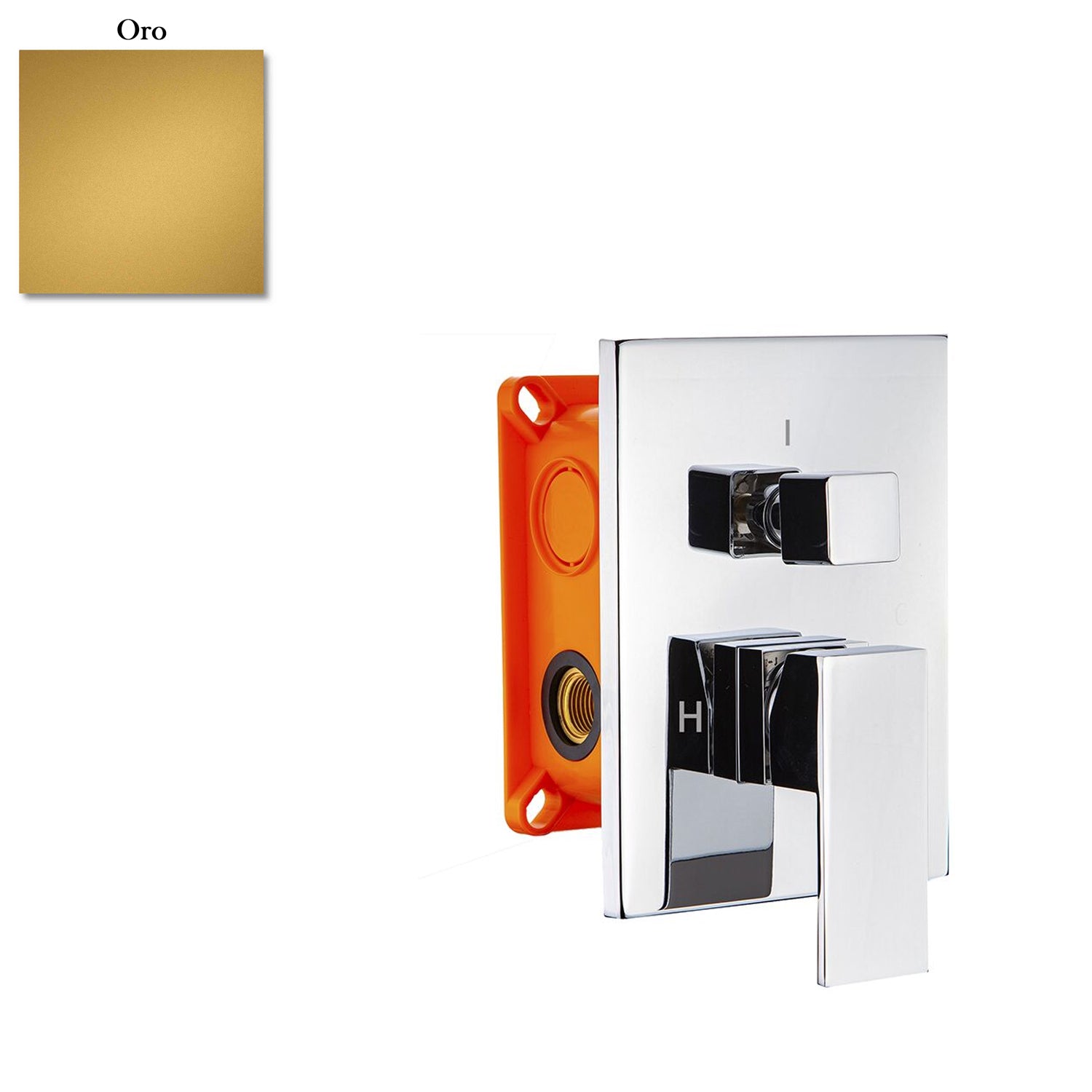 Miscelatore incasso 2 vie con easy box e cartuccia 40 oro