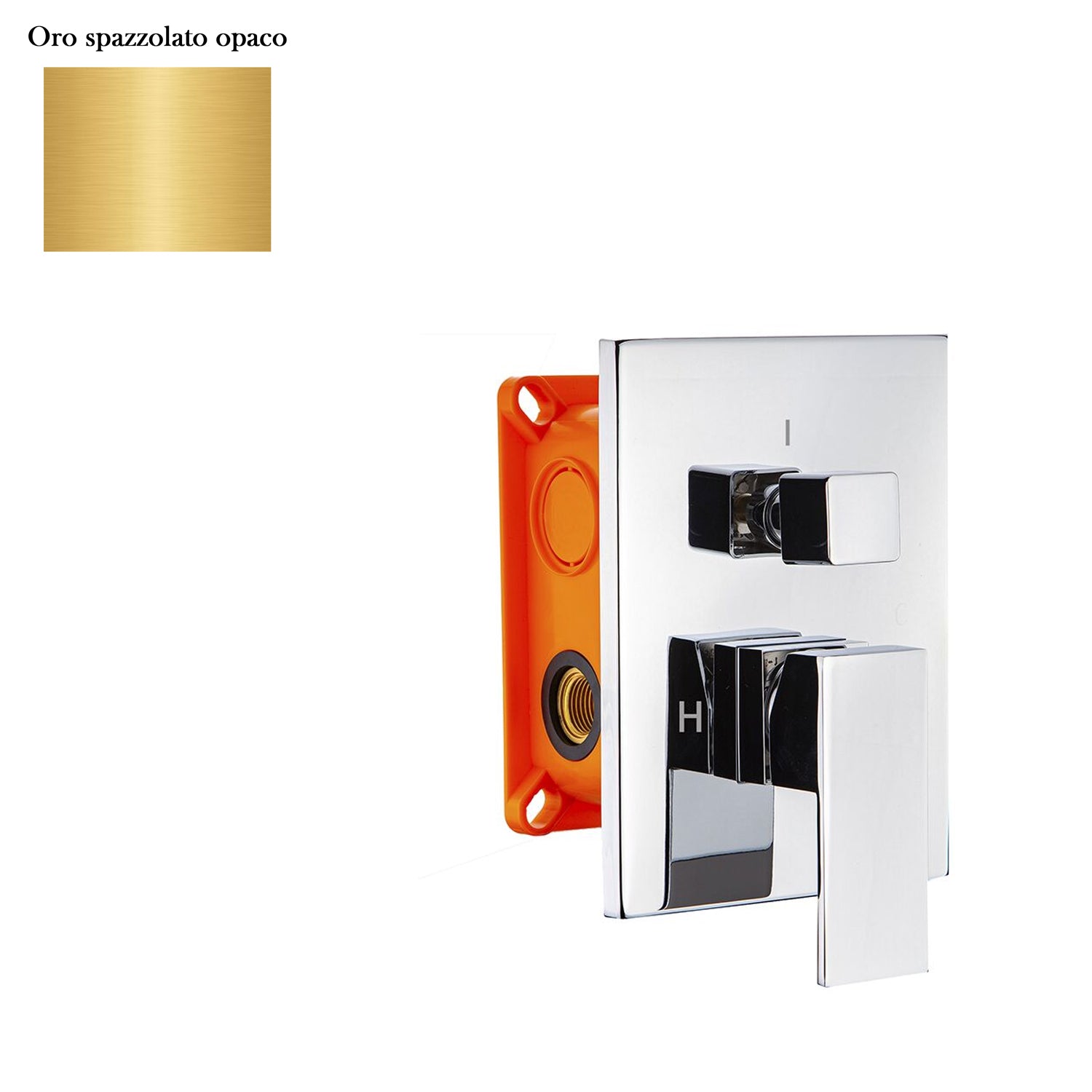 Miscelatore incasso 2 vie con easy box e cartuccia 40 oro spazzolato