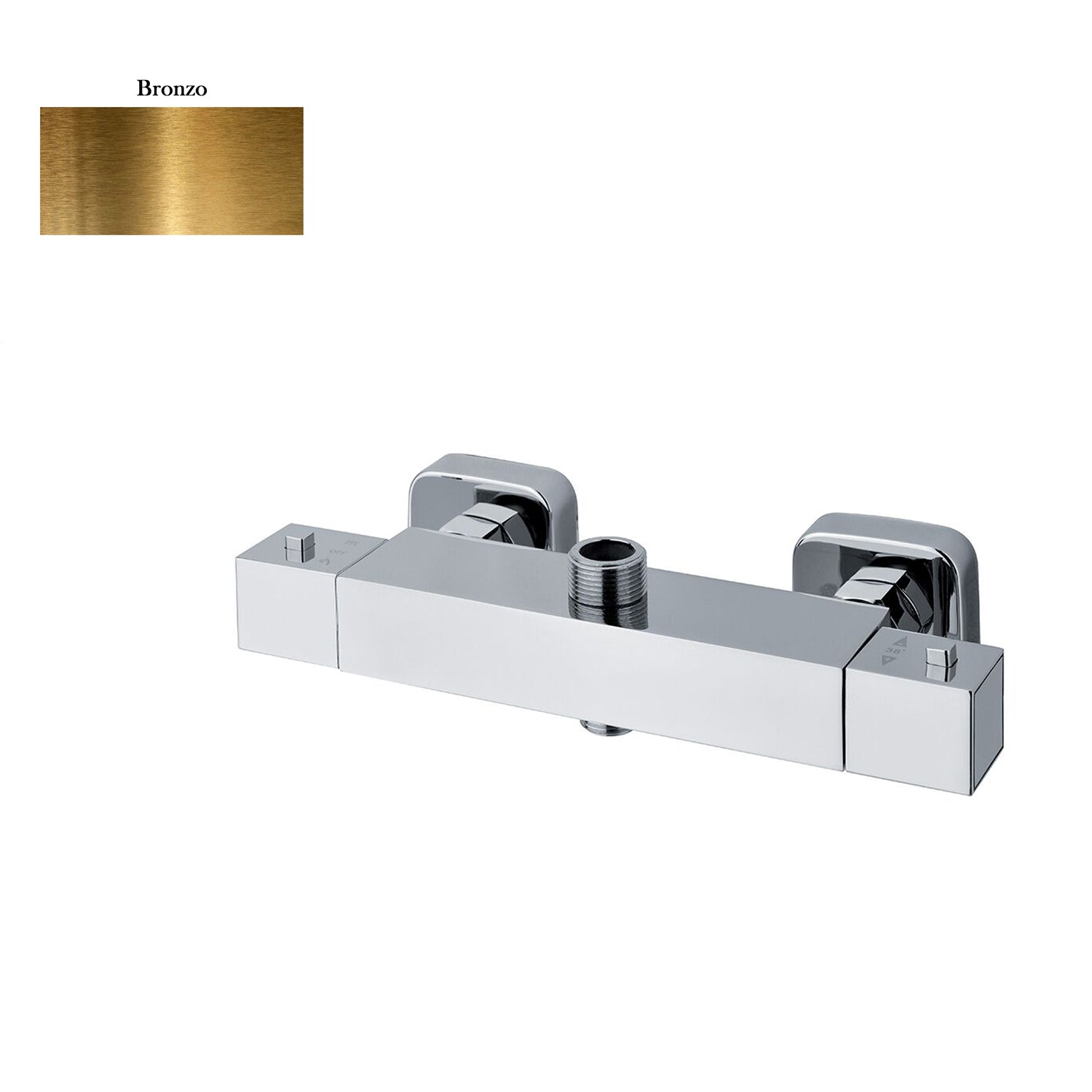 Termostatico doccia esterno quadro con deviatore bronzo