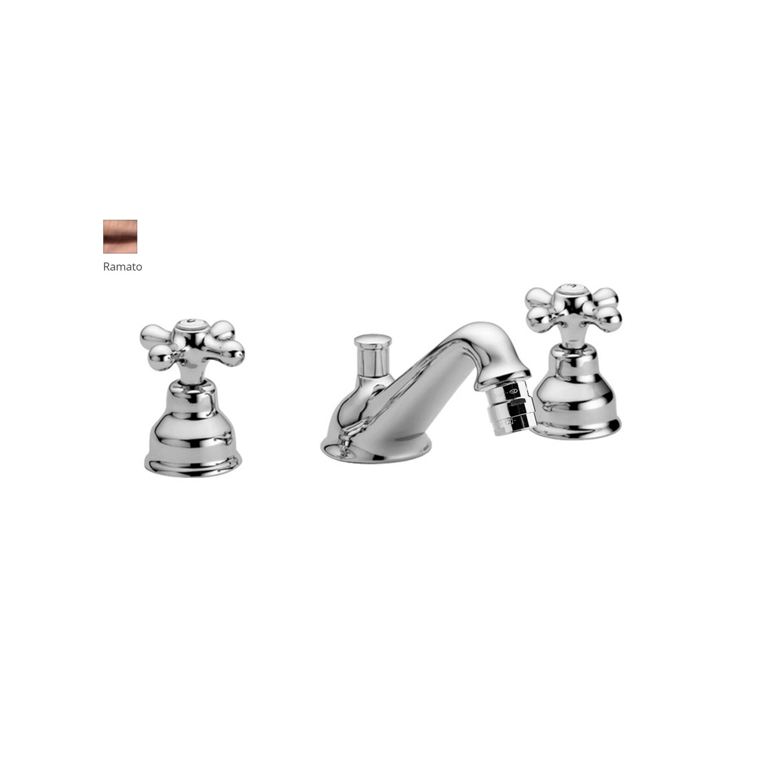 Batteria bidet con bocca fissa e scarico automatico Paffoni serie Iris - Ramato