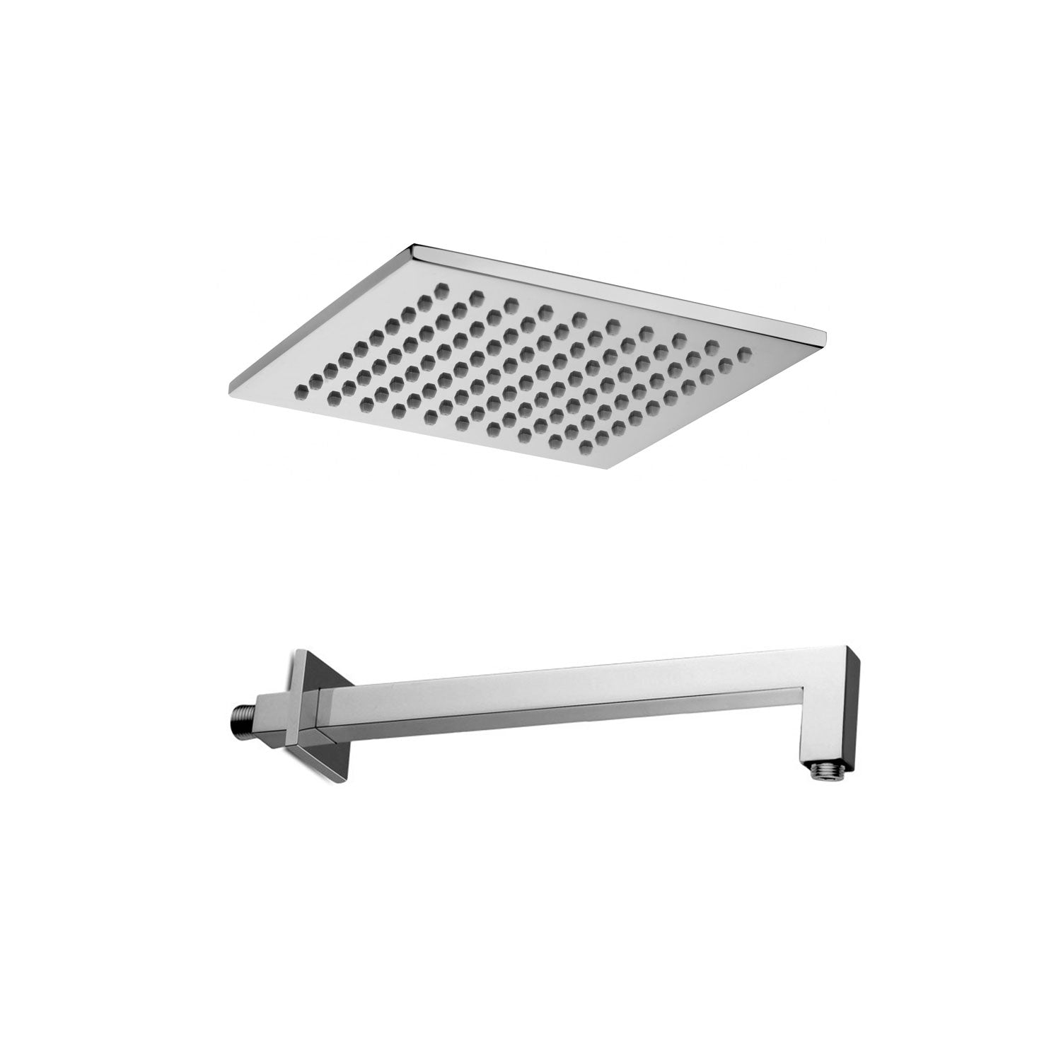 Soffione doccia 20x20 Paffoni Syncro ZSOF075cr con braccio quadro da 35 cm ZSOF063CR350