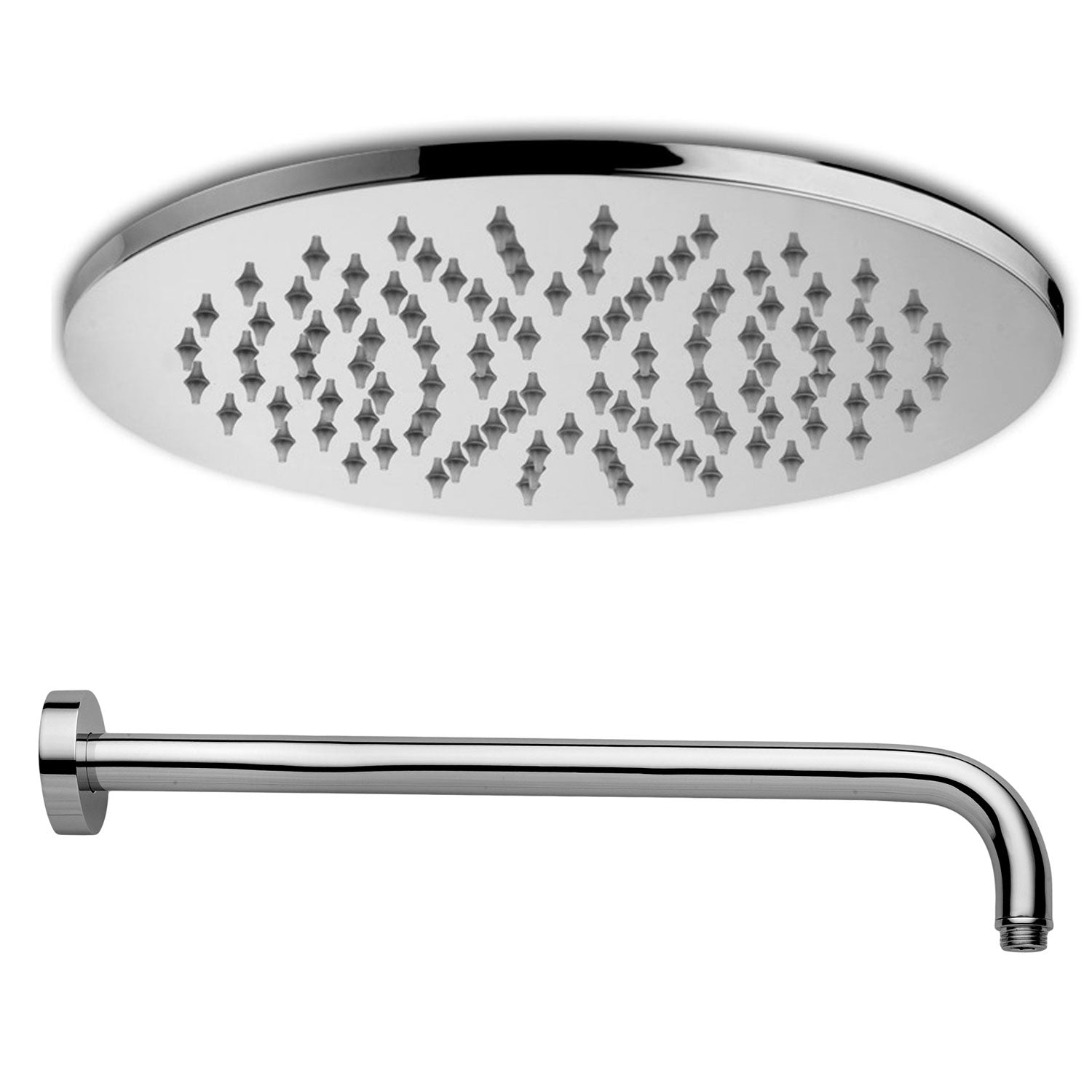 Soffione doccia tondo Paffoni Master diametro 225 mm in metallo cromato con braccio doccia da 40 cm