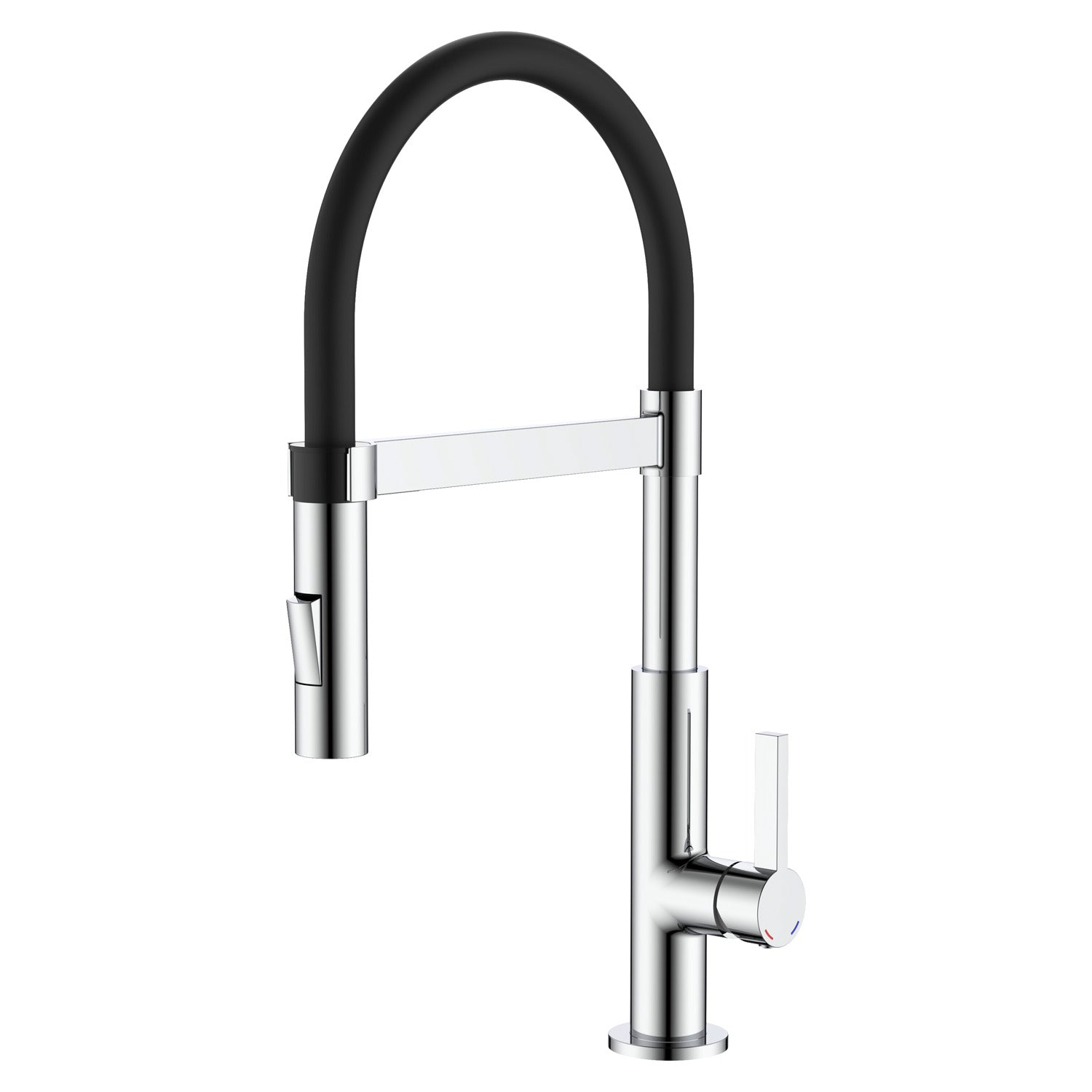 Miscelatore cucina con canna flessibile in silicone nero con attacco magnetico Mixlav