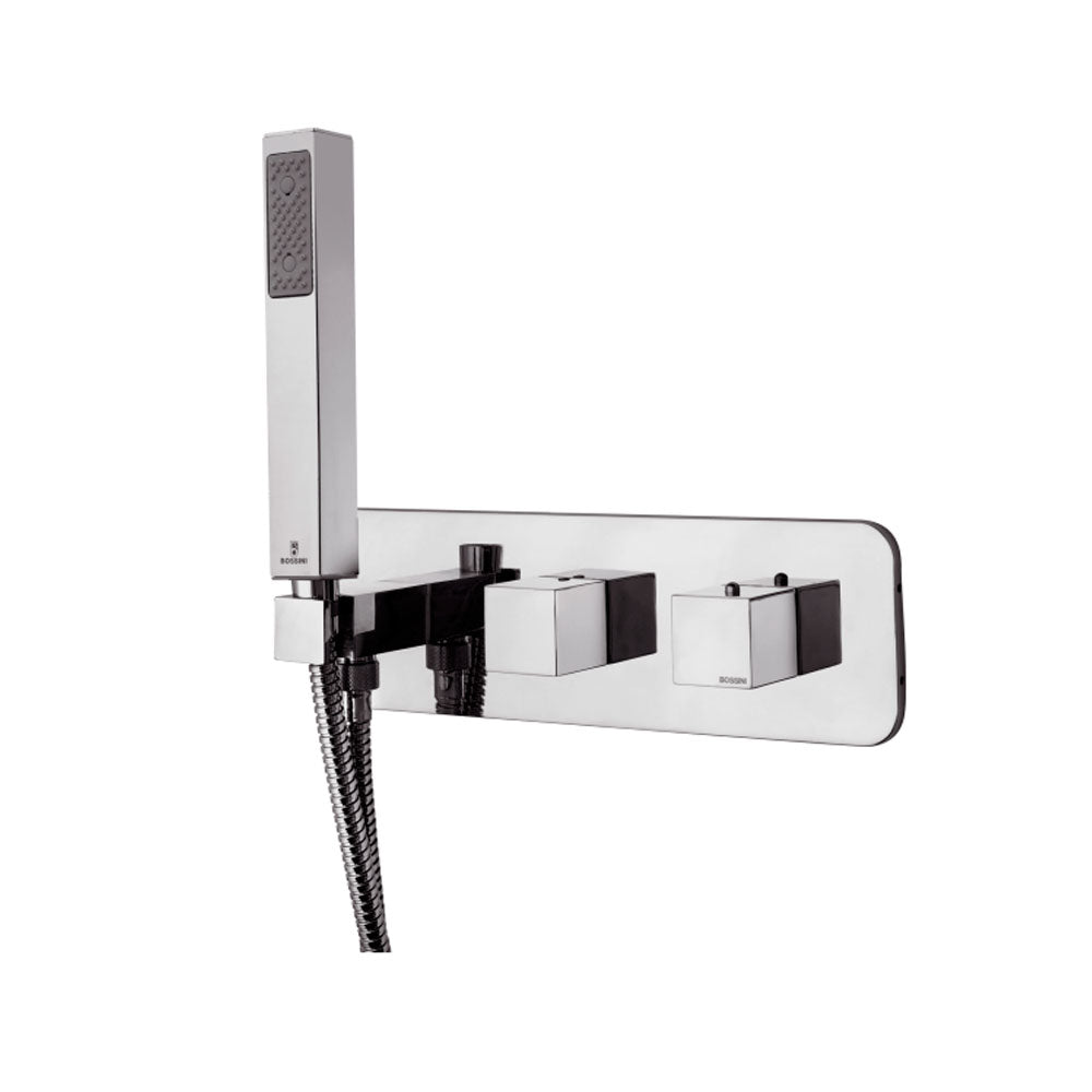 Kit doccia Bossini con miscelatore termostatico con deviatore 2 vie e doccia Cube