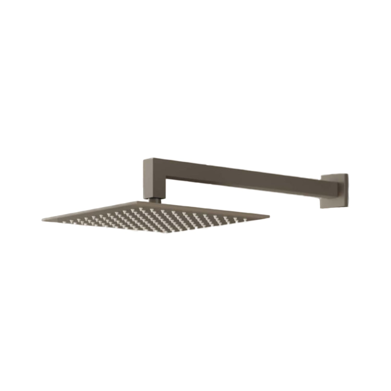 Soffione doccia quadrato 25x25 con getti anticalcare in silicone RubiFlux - Grigio Fango