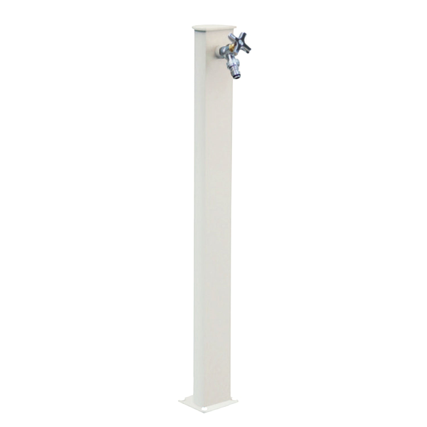 Punto acqua a terra con rubinetto in alluminio verniciato bianco modello Fasten