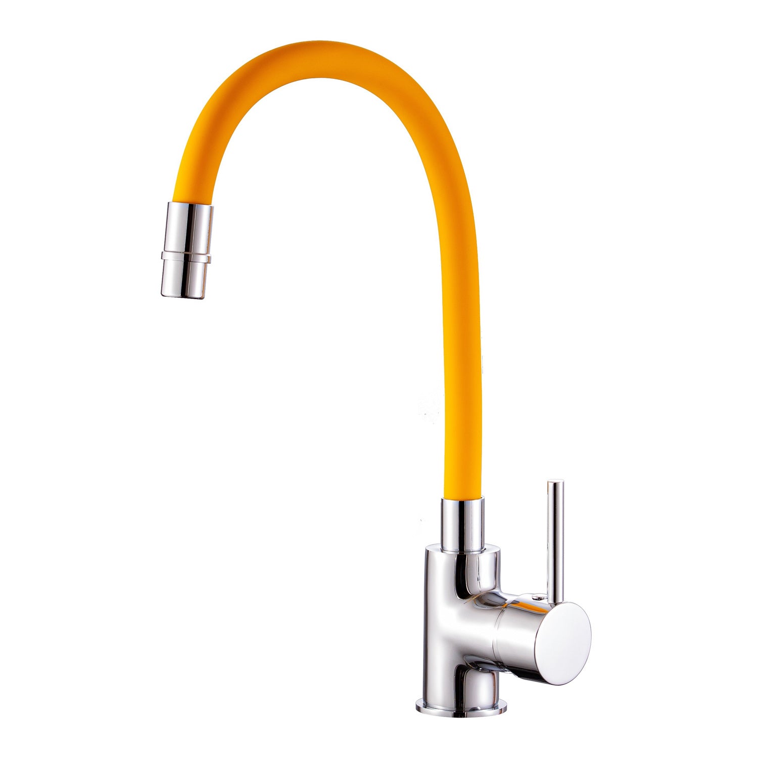 Miscelatore cucina con canna flessibile e girevole in silicone giallo Mixlav