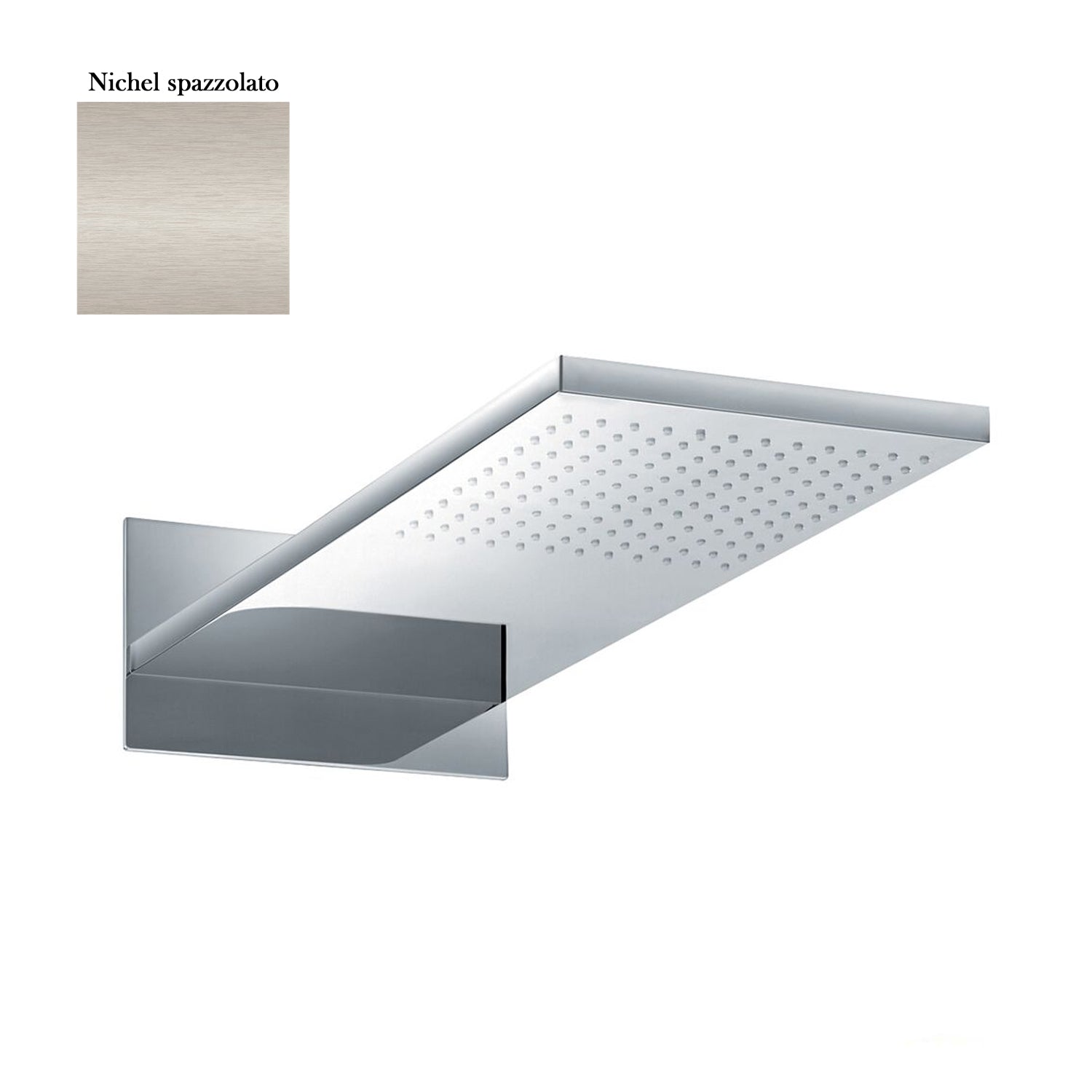 Soffione Stockholm 55x23cm con 2 getti e ispezionabile nichel