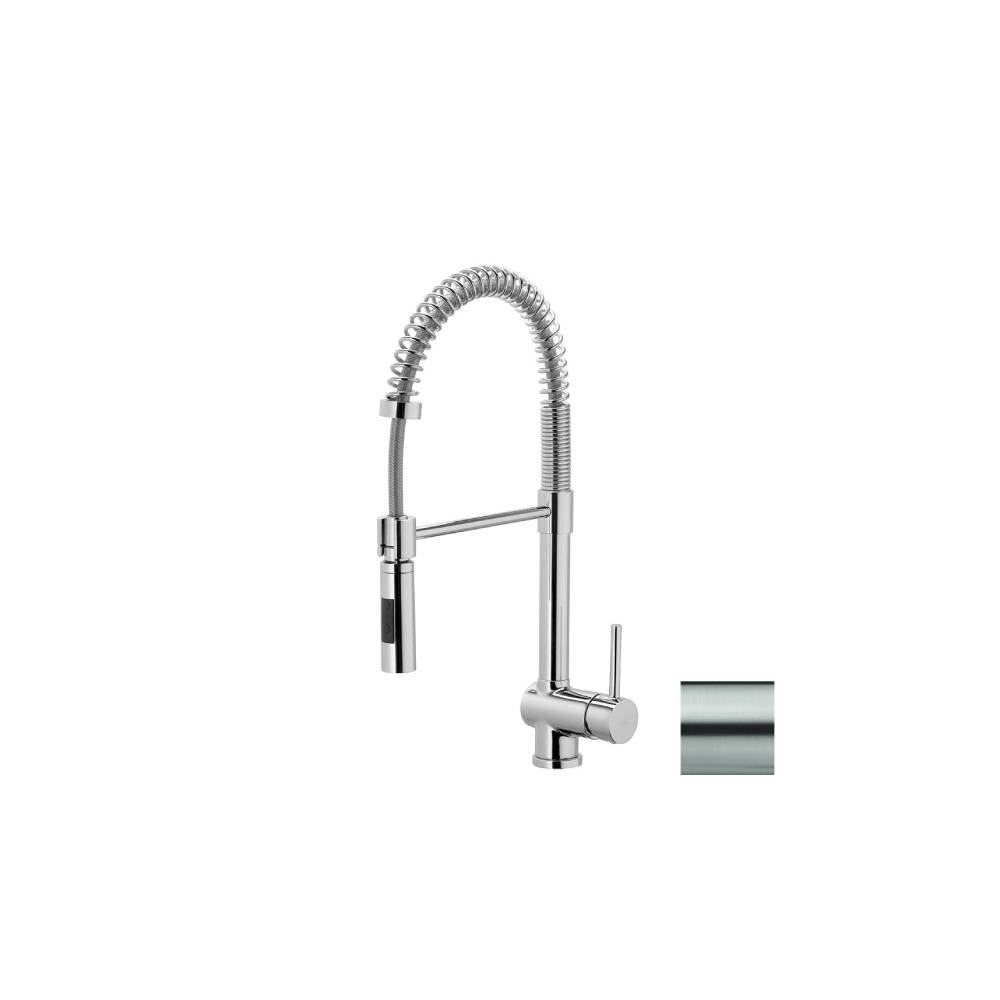 Miscelatore cucina con doccetta serie Stick modello SK179ST steel looking Paffoni