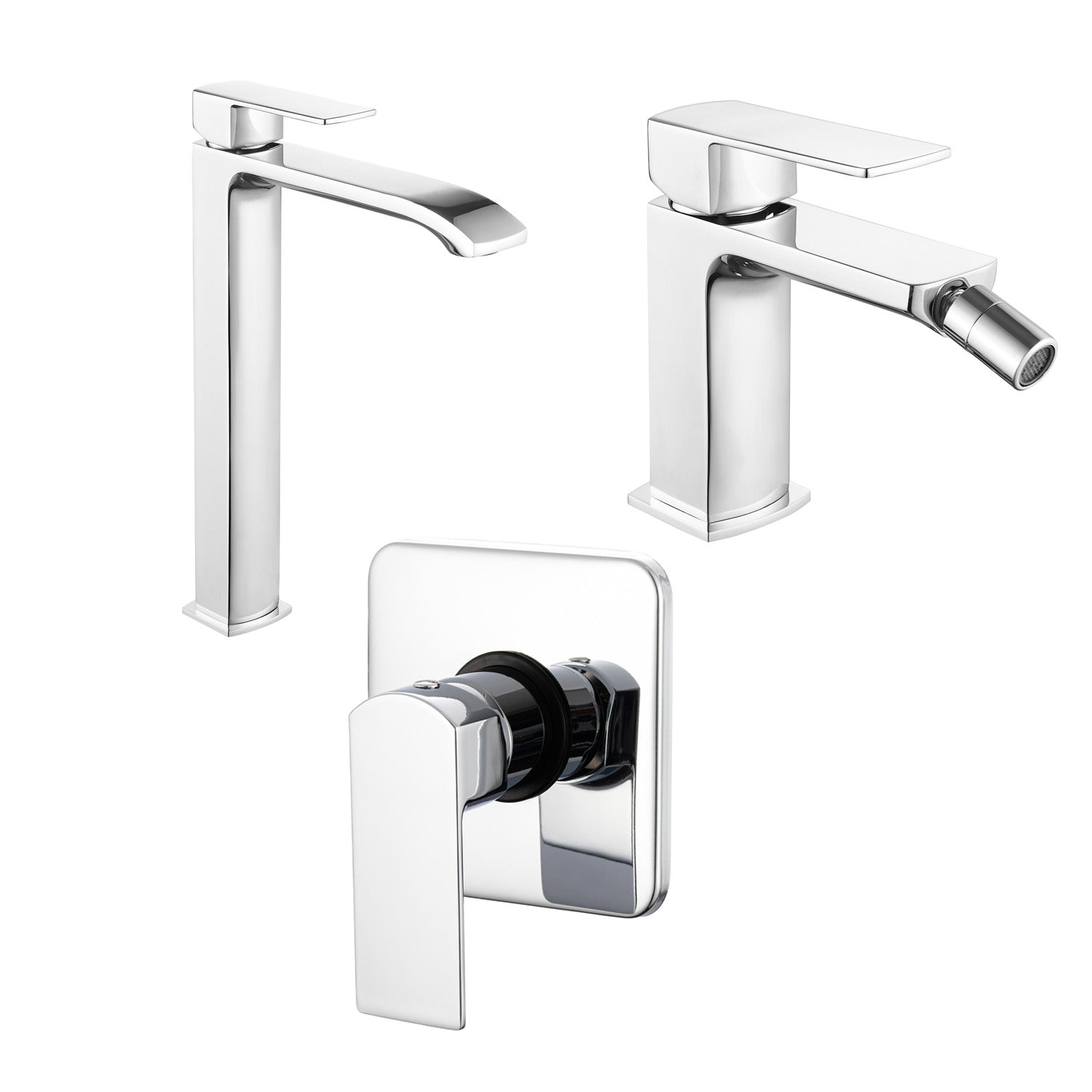 Composizione di miscelatori per lavabo alto