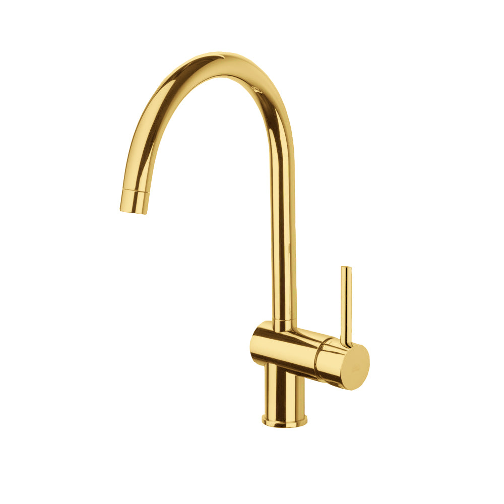 Miscelatore Lavello Monoforo in ottone rifinitura Honey Gold Paffoni Light Exclusive Edition