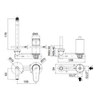 Miscelatore incasso lavabo completo di: piastre in ottone 70mm attacchi 1/2â€G