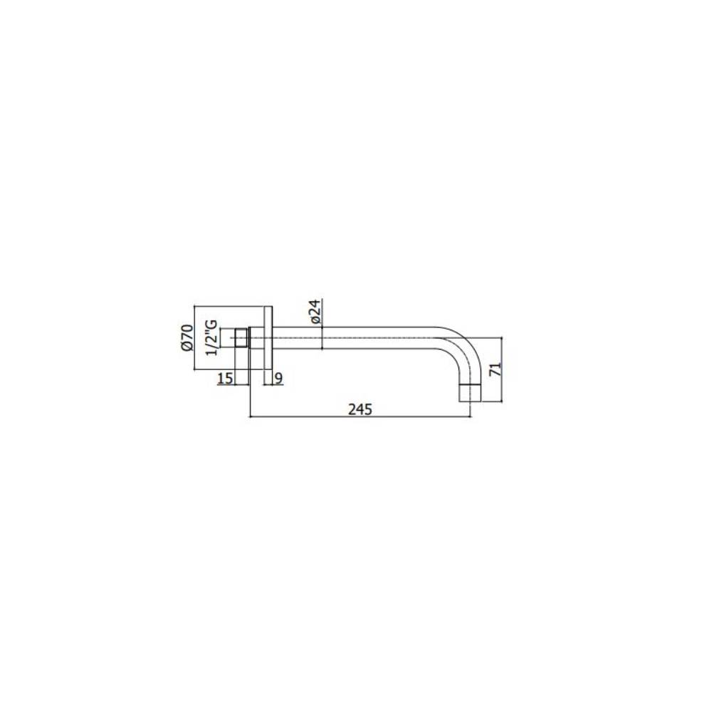 Bocca a muro minimalista modello ZBOC082CR Cromo Paffoni