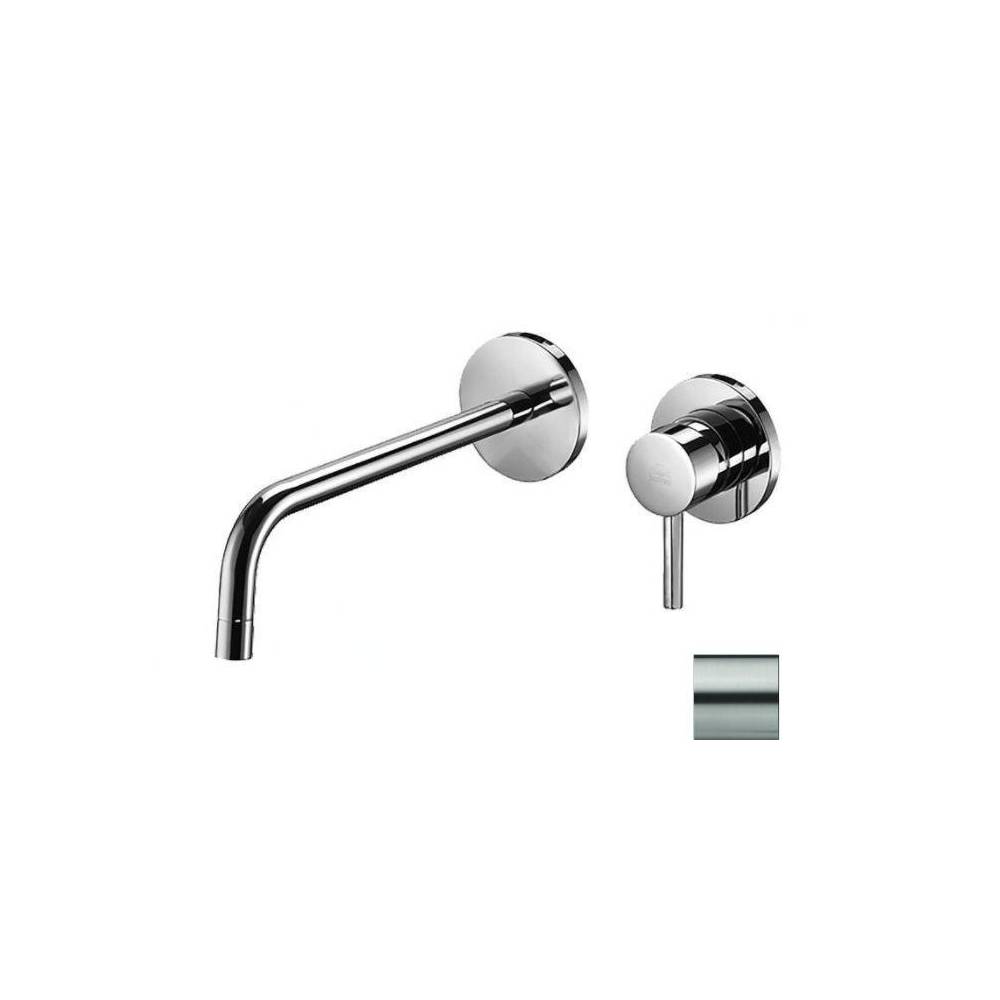 Miscelatore ad incasso per lavabo a 2 fori serie Light modello LIG106ST70 Steel looking Paffoni