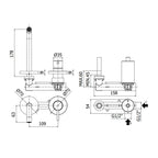 Miscelatore ad incasso per lavabo a 2 fori serie Light modello LIG106ST70 Steel looking Paffoni