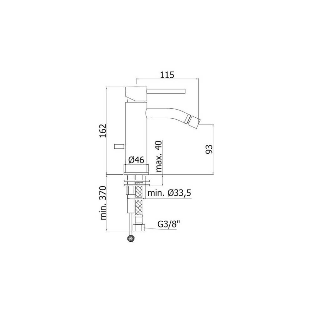 Miscelatore bidet serie Light modello LIG131ST steel looking Paffoni