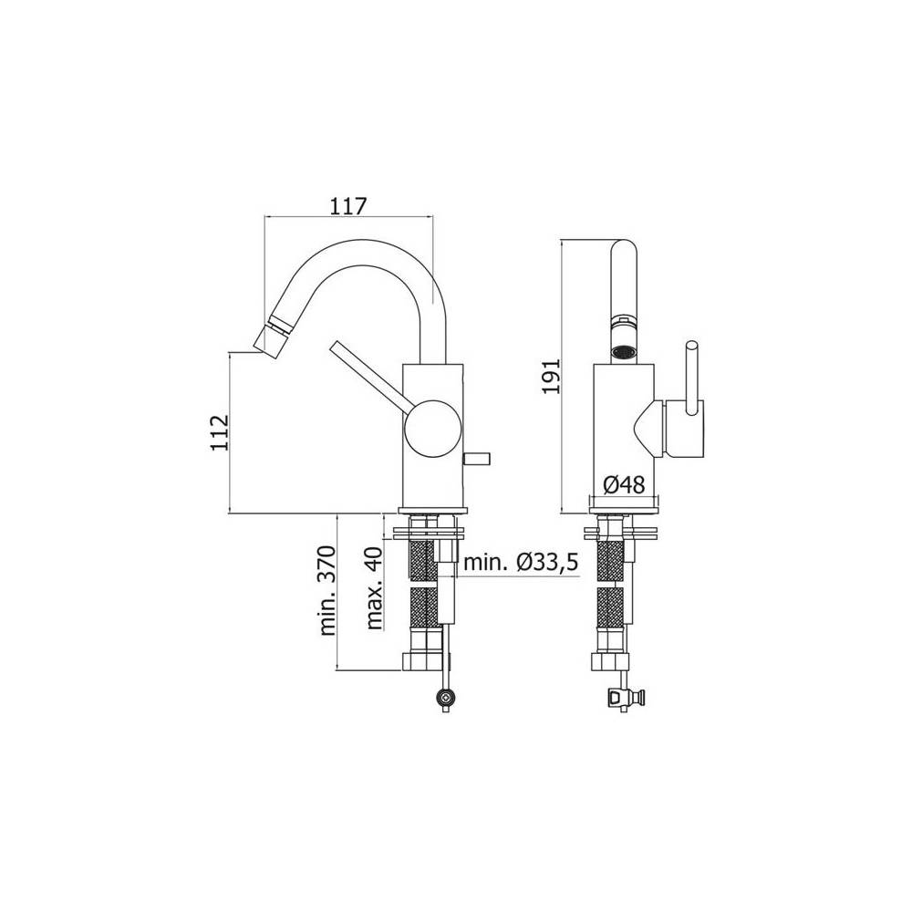 Miscelatore bidet con canna orientabile serie Light modello LIG138CR cromo Paffoni