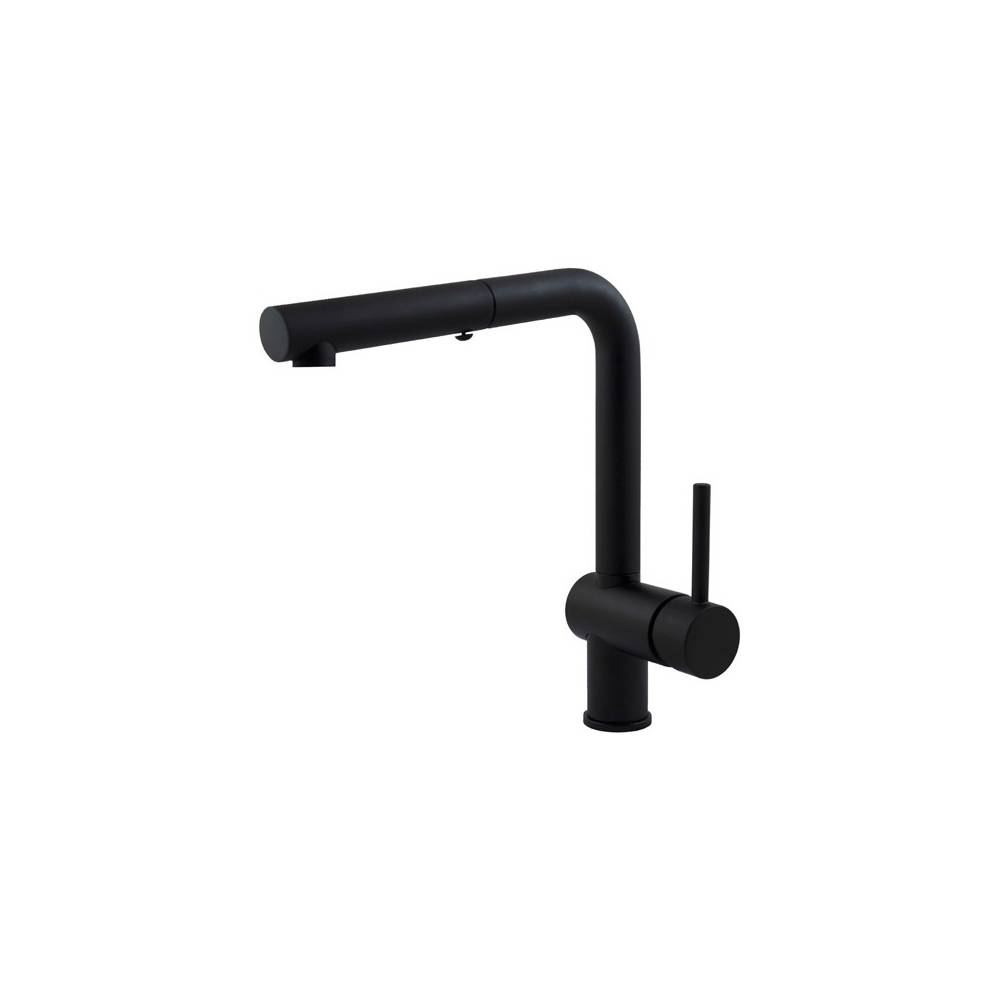 Miscelatore cucina con doccetta estraibile serie Light modello LIG285NO-MET colore nero opaco Paffoni