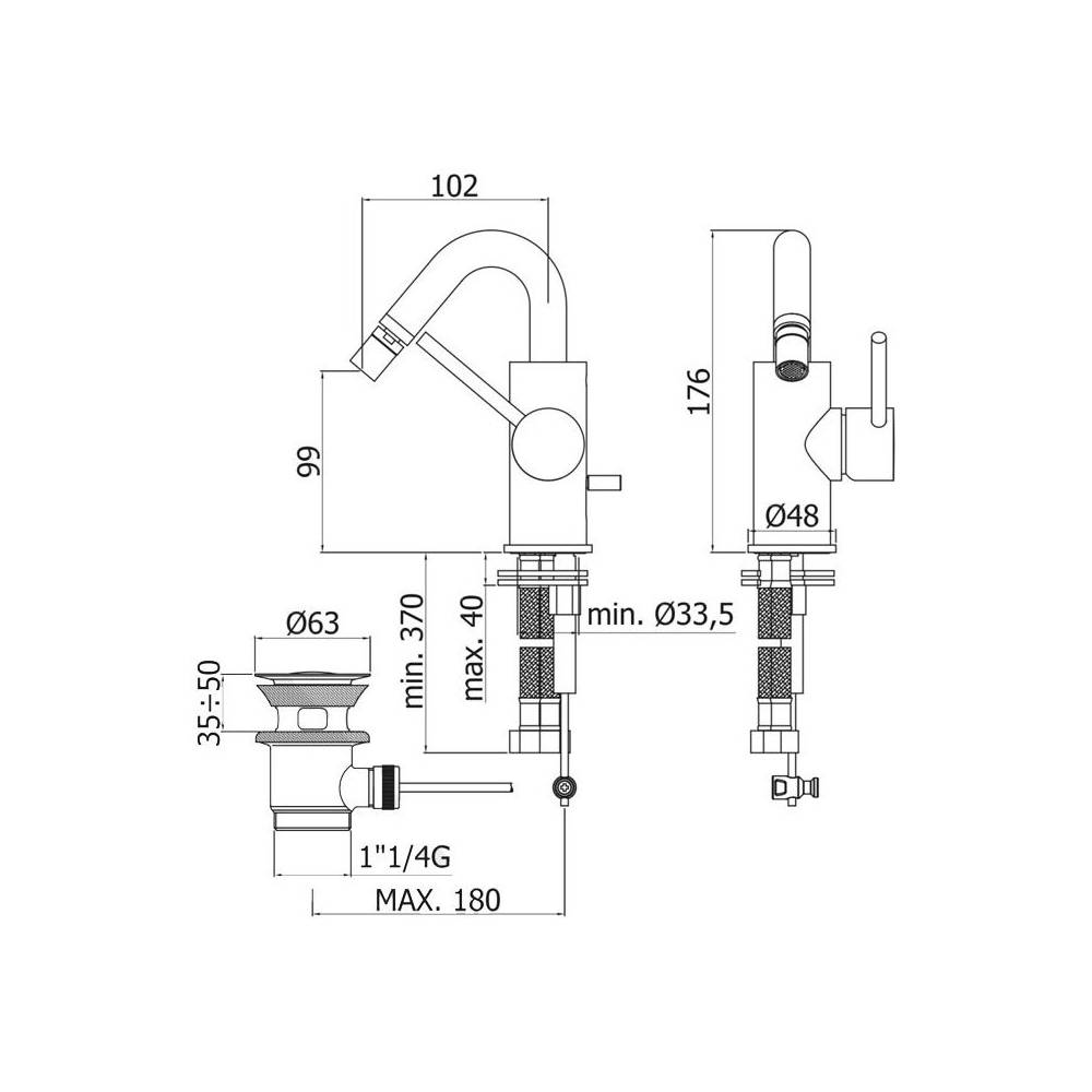 Miscelatore bidet serie Light modello LIG937CR cromo Paffoni