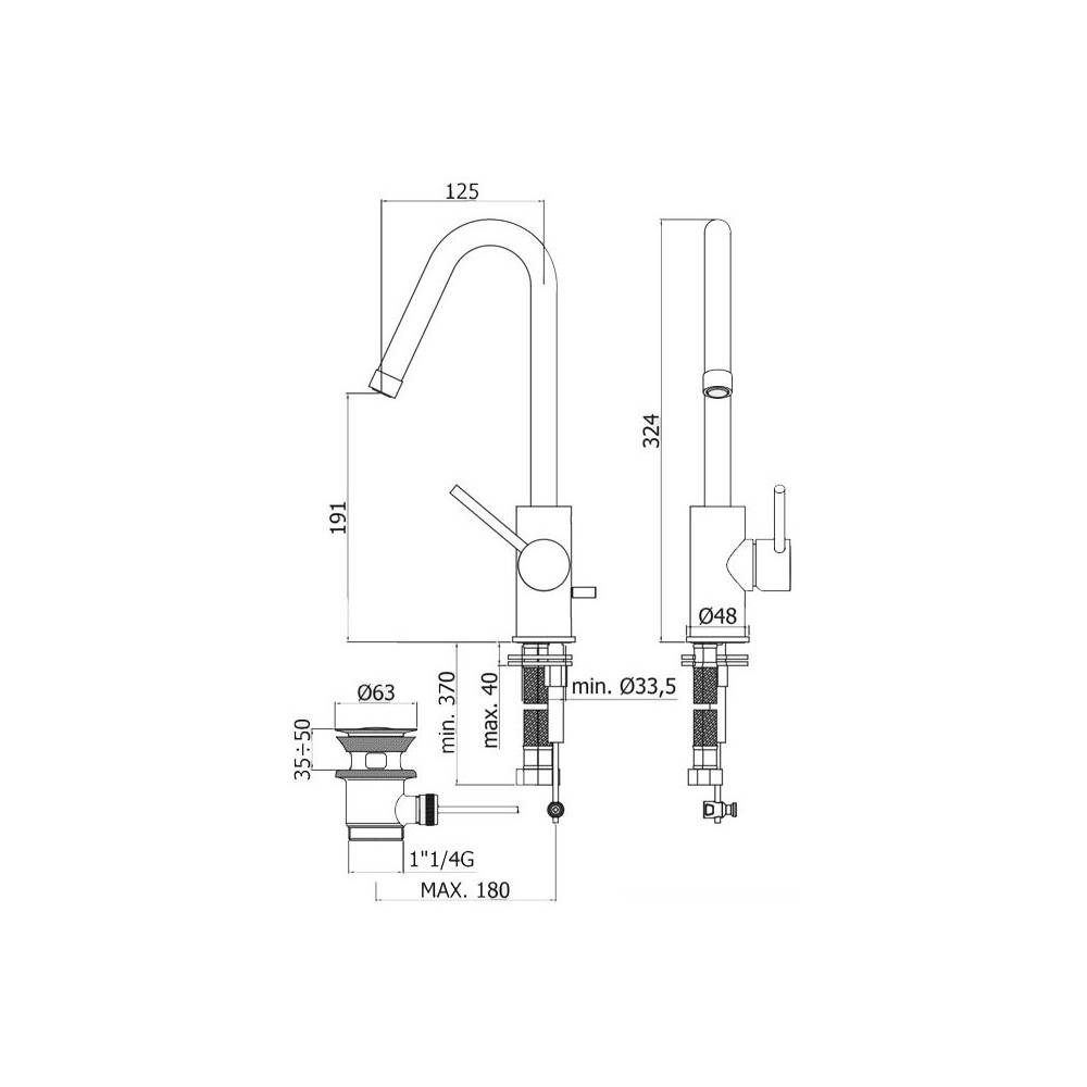 Miscelatore lavabo con scarico automatico serie Light modello LIG977CR cromo Paffoni