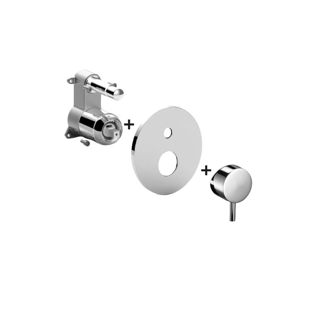 Miscelatore incasso doccia con deviatore PBOX 015 piastra ABS serie Light modello LIGBOX015CR Cromo Paffoni