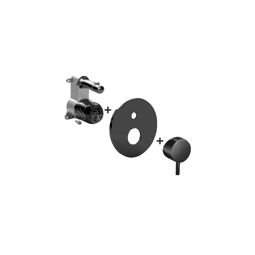 Miscelatore doccia Incasso Con Deviatore serie Light modello LIGBOX015NO/M colore Nero Opaco Paffoni