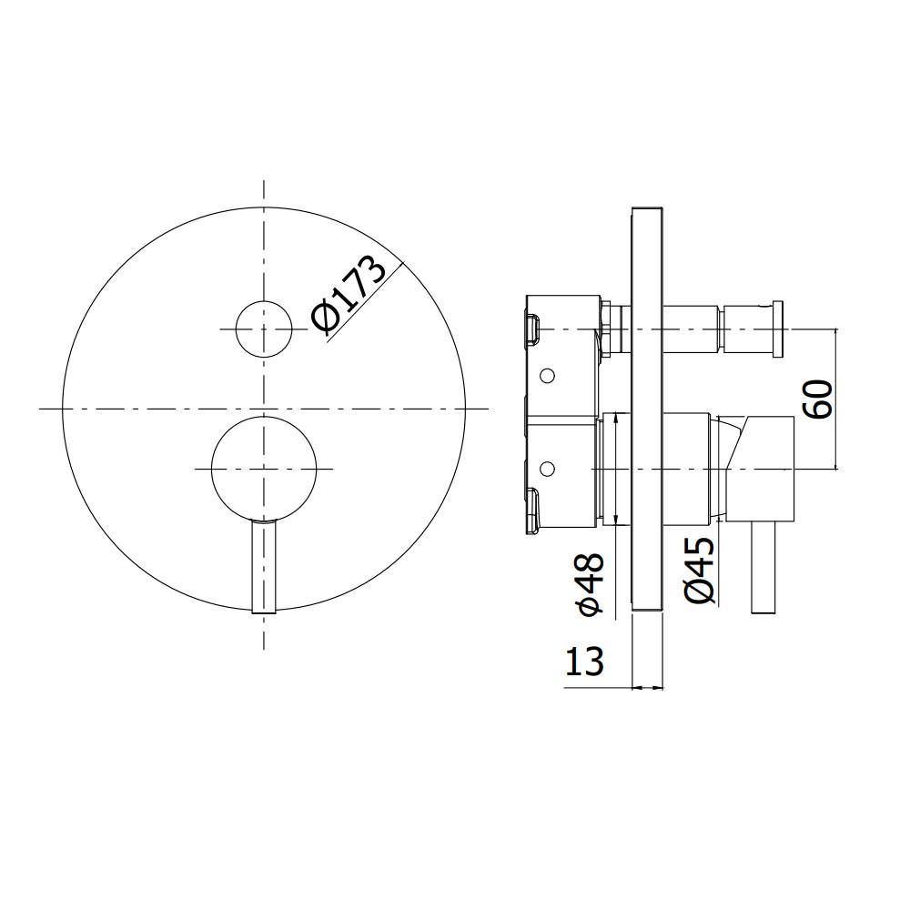 Miscelatore doccia Incasso Con Deviatore serie Light modello LIGBOX015NO/M colore Nero Opaco Paffoni