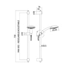 Saliscendi Prestige con flessibile PVC in argento l. 1500 mm Paffoni - Cromato
