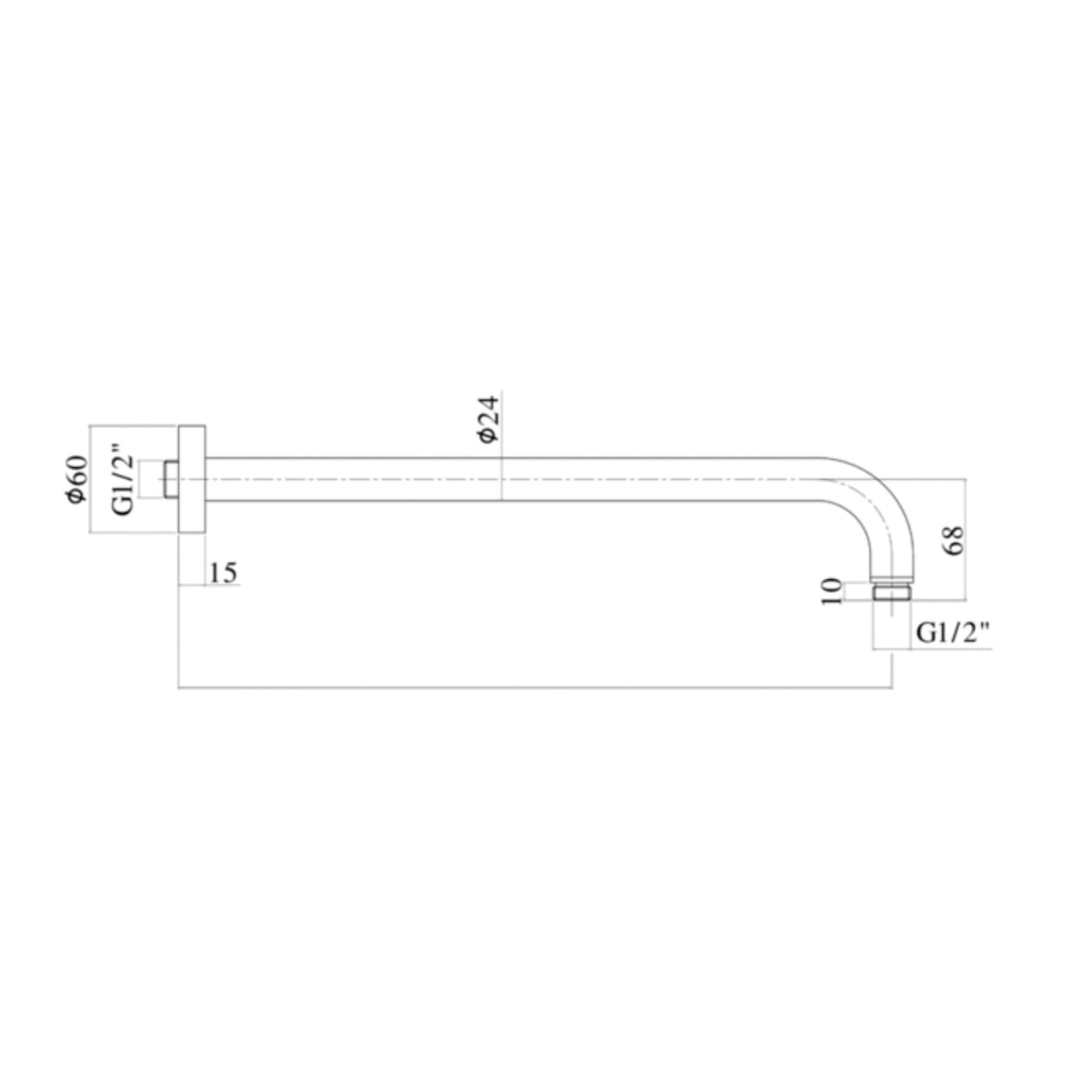 Braccio doccia Lusso l. 400 mm Paffoni - Steel Looking