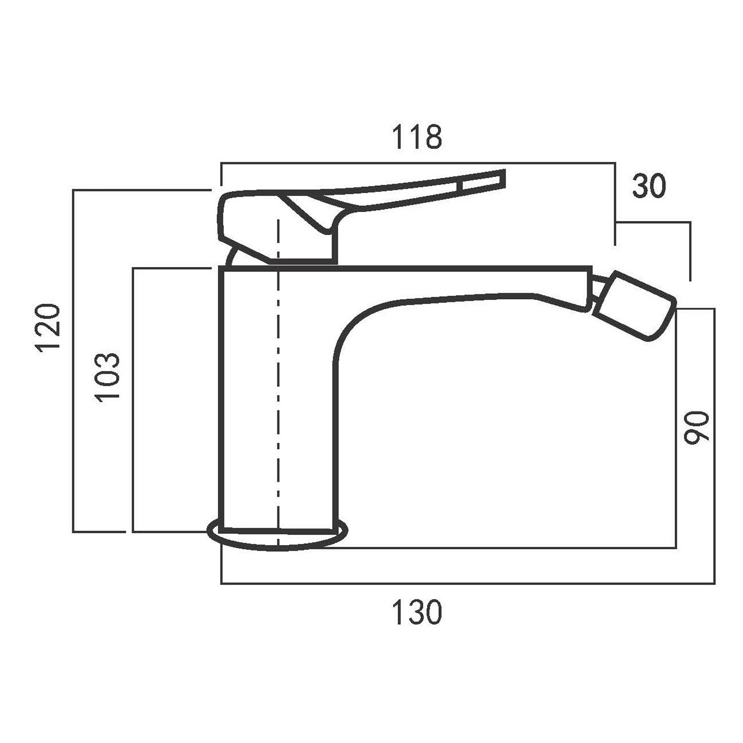Coppia di miscelatori per lavabo incasso e bidet serie Lumix in ottone cromato
