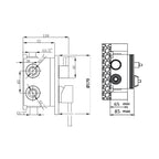Miscelatore doccia incasso 2 vie Lumix in ottone cromato