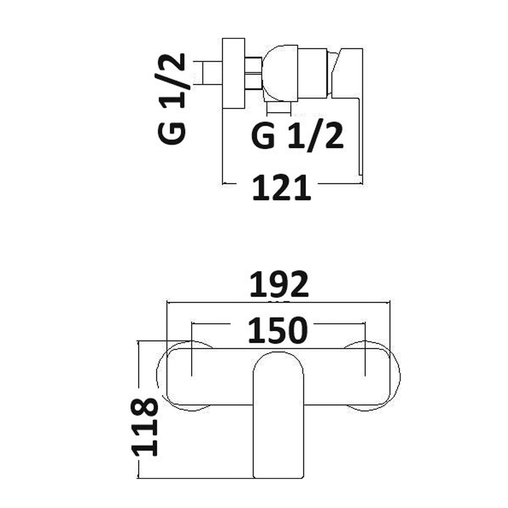 Miscelatore esterno doccia Lumix in ottone cromato