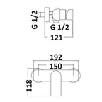 Miscelatore esterno doccia Lumix in ottone cromato