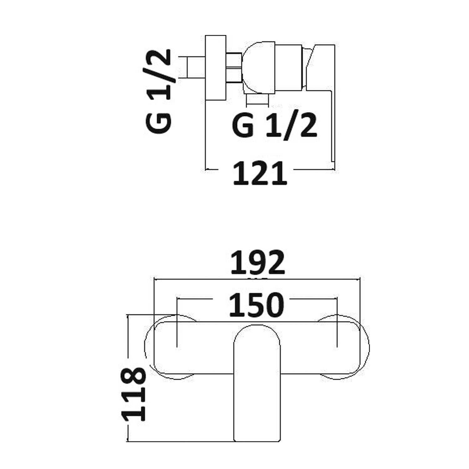 Miscelatore esterno doccia Lumix in ottone cromato