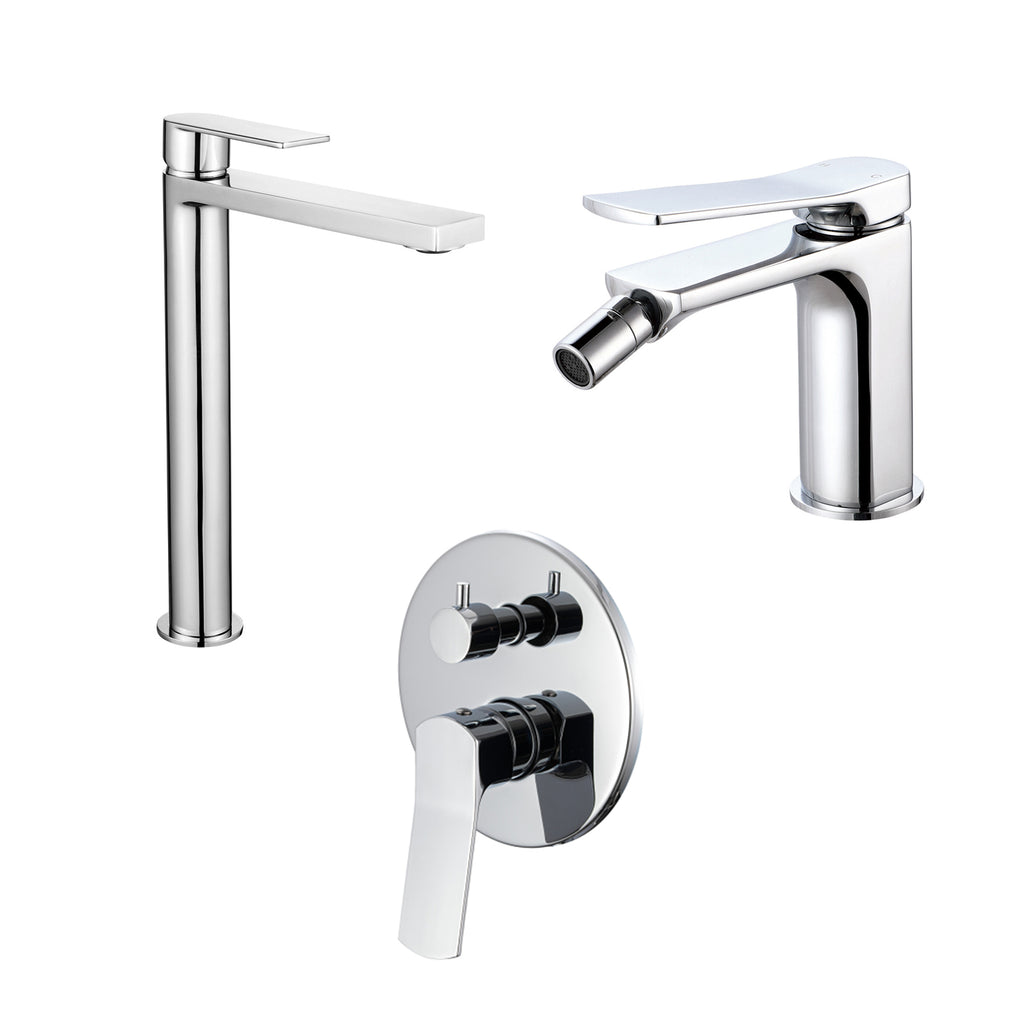 Composizione di miscelatori per lavabo alto
