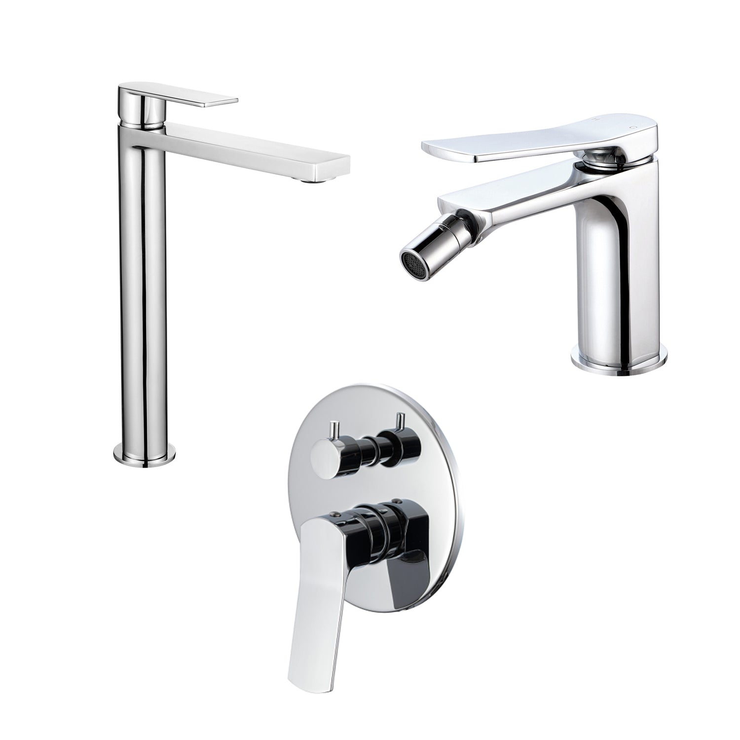 Composizione di miscelatori per lavabo alto