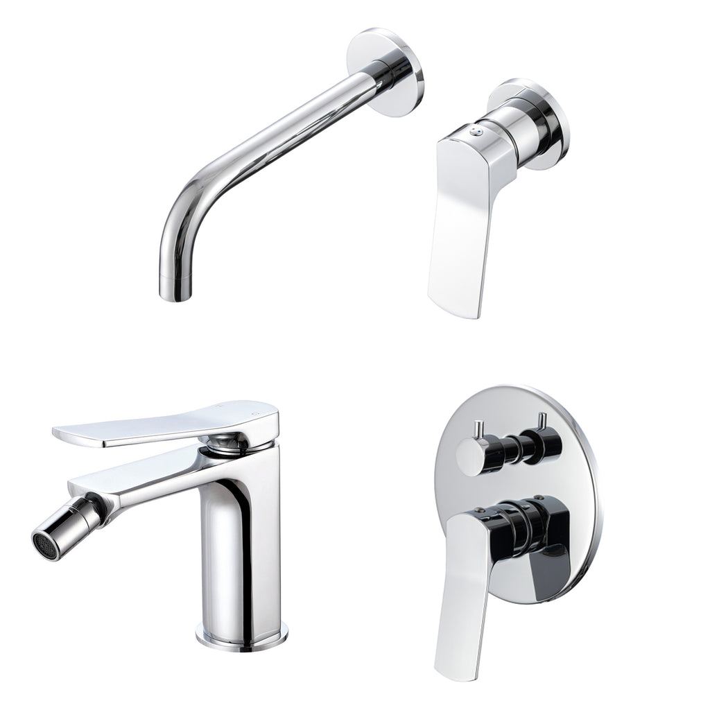 Composizione di miscelatori per lavabo incasso