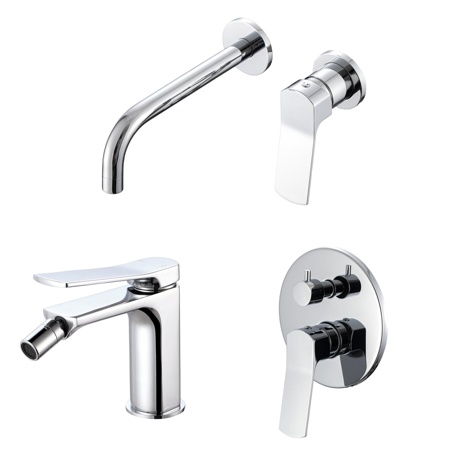 Composizione di miscelatori per lavabo incasso