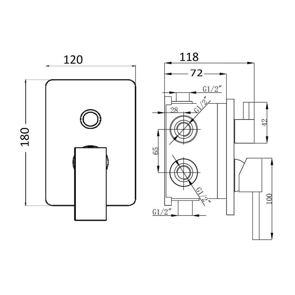 Composizione di miscelatori per lavabo incasso easy box