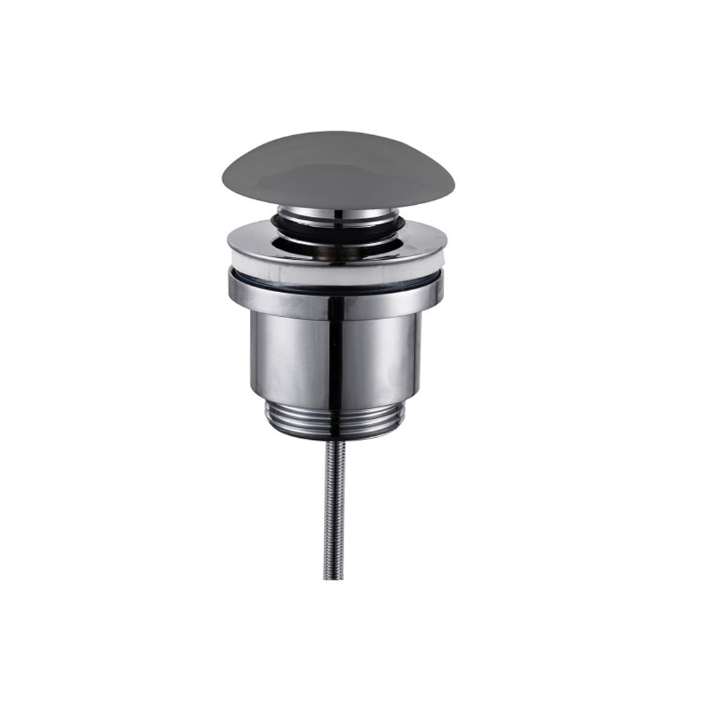 Piletta clic-clac universale con tappo in ceramica per lavabi Rubiflux - Grigio opaco