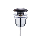 Piletta clic-clac universale con tappo in ceramica per lavabi Rubiflux - Nero effetto marmo