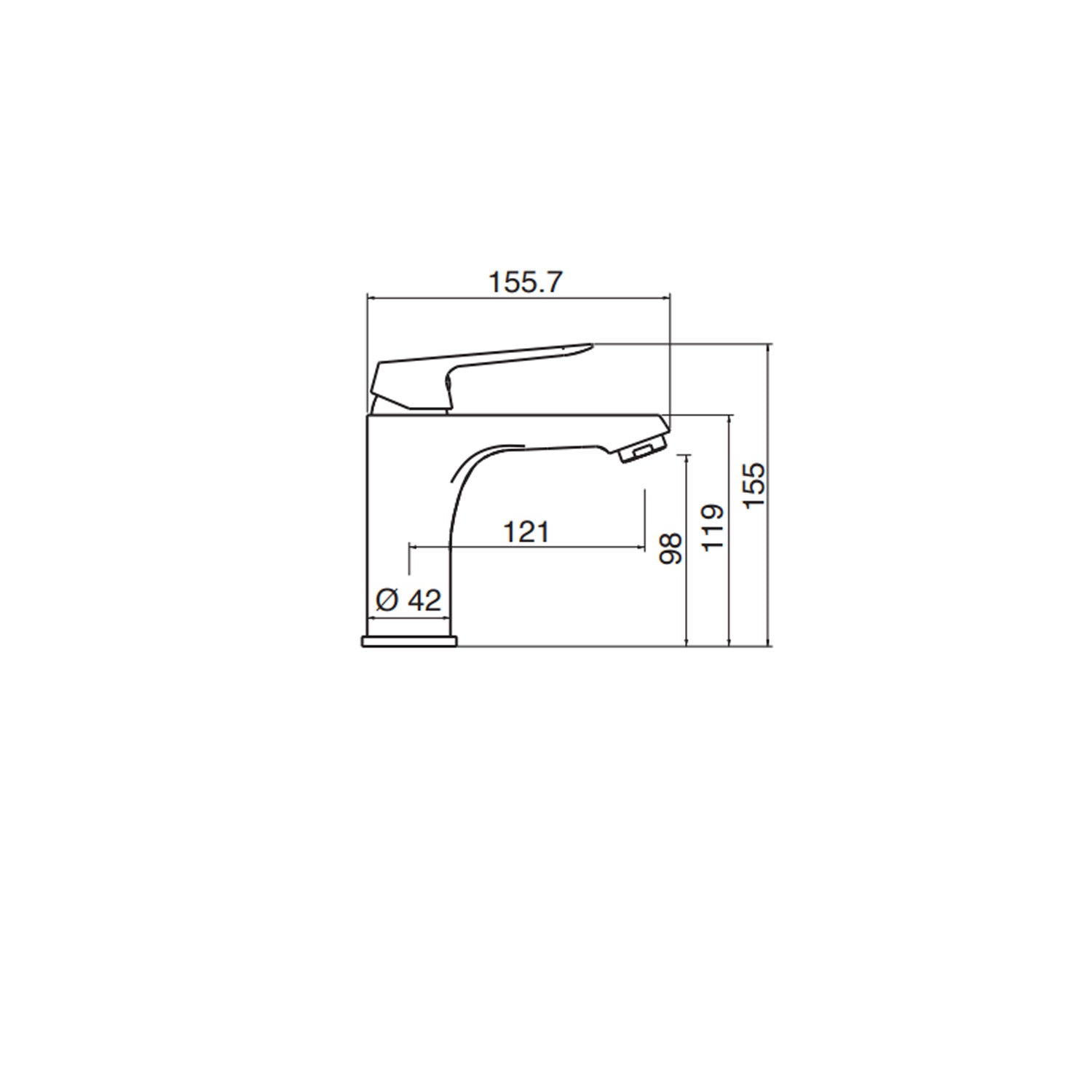 Miscelatore lavabo monocomando in ottone cromato con scarico pop-up serie Sky Keller Taps