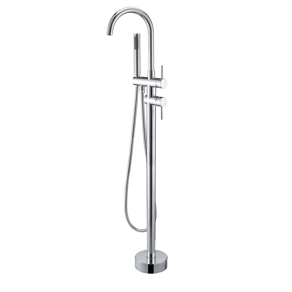 Miscelatore monocomando a pavimento per vasca freestanding RubiFlux cromato