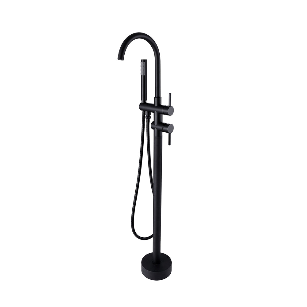 Miscelatore monocomando a pavimento per vasca freestanding RubiFlux nero