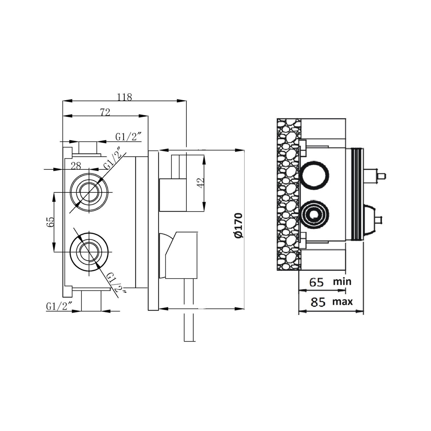 Composizione di miscelatori per lavabo incasso con easy box
