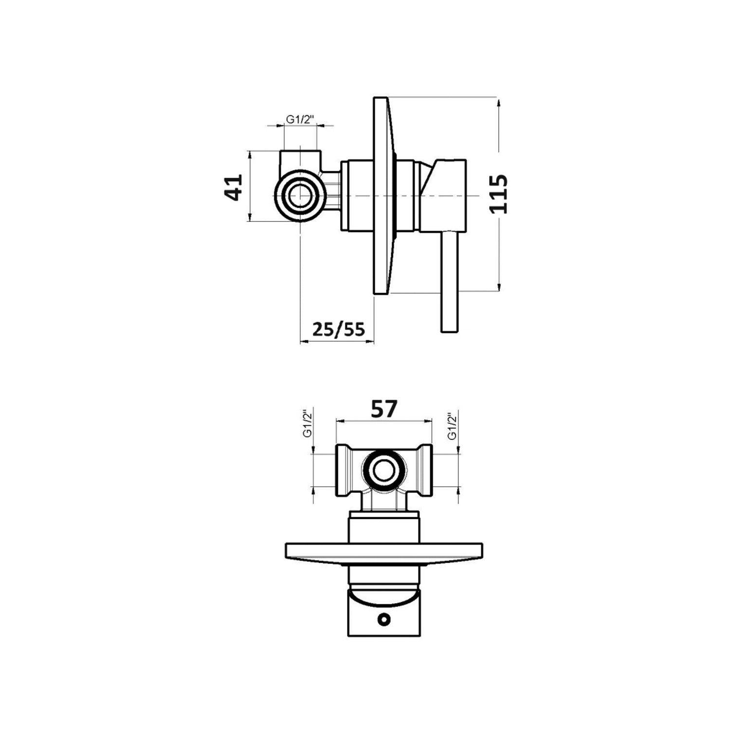 Composizione di miscelatori per lavabo incasso easy box squadrato