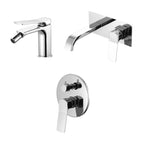 Composizione di miscelatori per lavabo incasso easy box squadrato