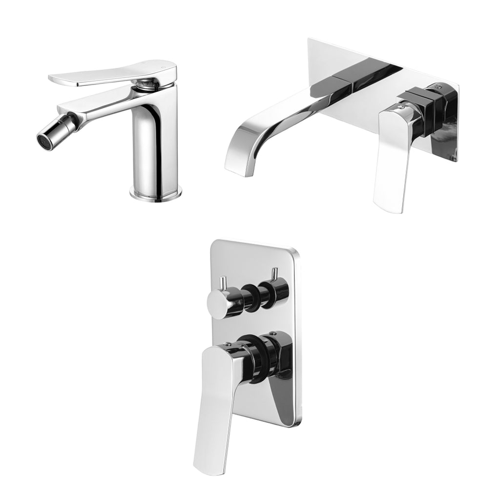 Composizione di miscelatori per lavabo incasso easy box squadrato