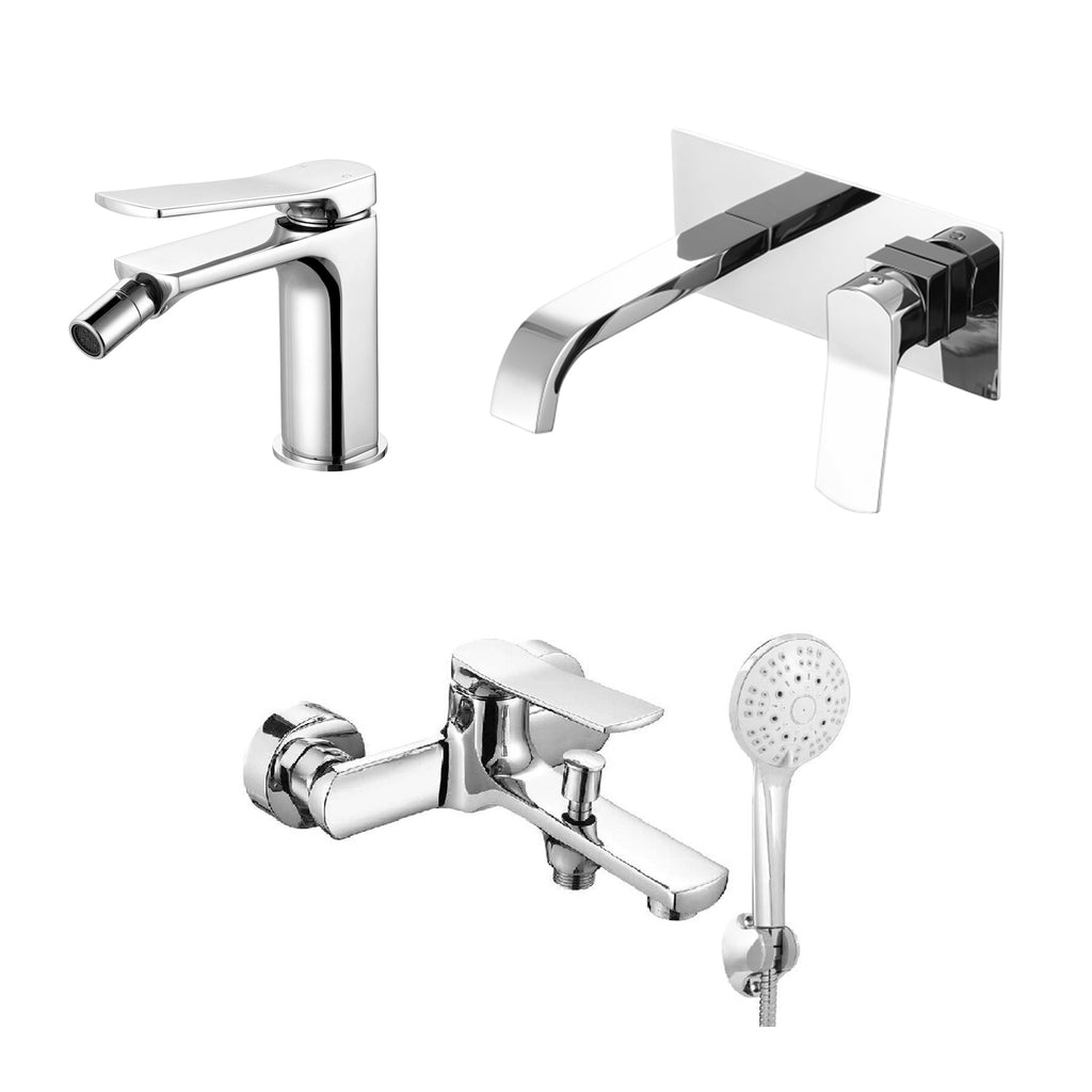 Composizione di miscelatori per lavabo incasso easy box squadrato