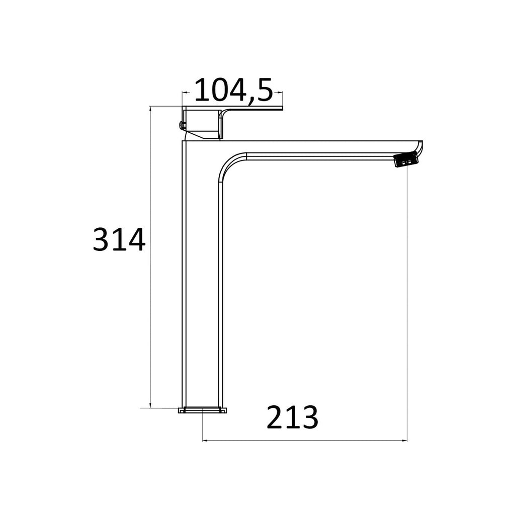 Miscelatore lavabo alto serie Nix in ottone cromato